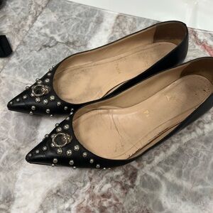 Christian Louboutin Elegant Black Studded Women's Flats